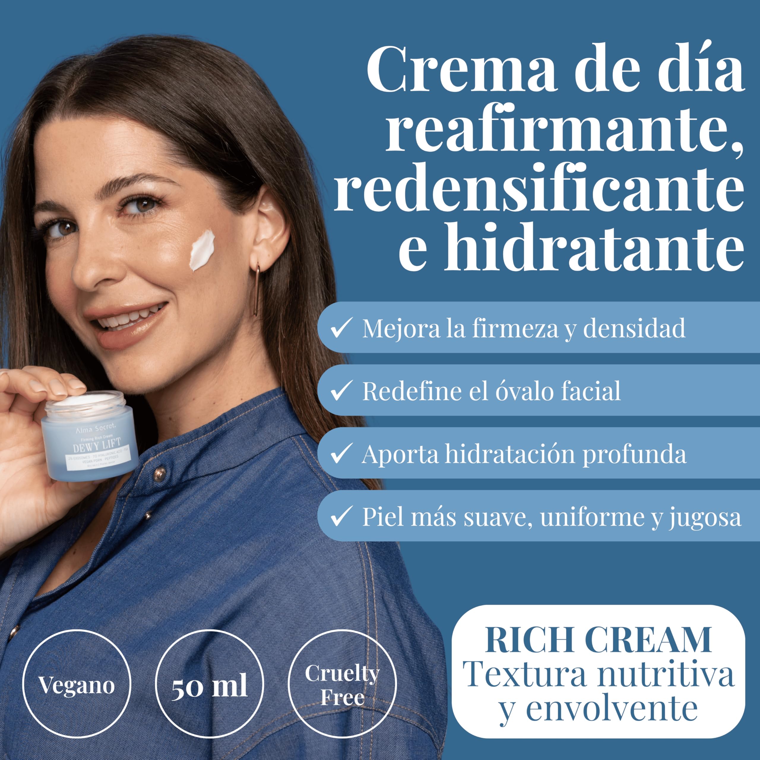 Alma Secret Mini Dewy Milk und Dewy Lift Rich Cream | Feuchtigkeitsspendende und straffende Gesichtscreme mit feuchtigkeitsspendender Creme und tonisierender Essenz | Geeignet für trockene Haut |