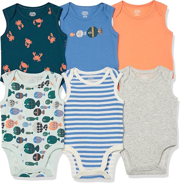 Amazon Essentials Unisex - Bimbi 0-24 Body Smanicati - 5