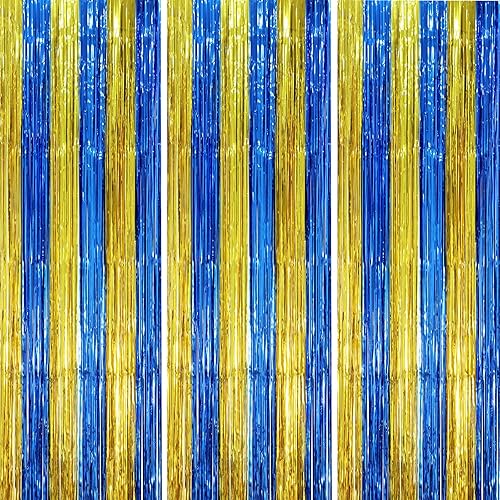 Miniatura 121 de Cortinas de fondo de flecos de papel de aluminio para fiestas, 3 piezas, 39.6 x 98.4 pulgadas, azul retro 48 Retro Azul,03 Rosa,04 Rosa