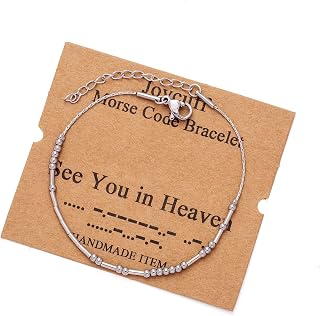 Inspirational Morse Code Bracelets for Women Silver Beads Jewelry Encouragement Mantra Gifts for Her