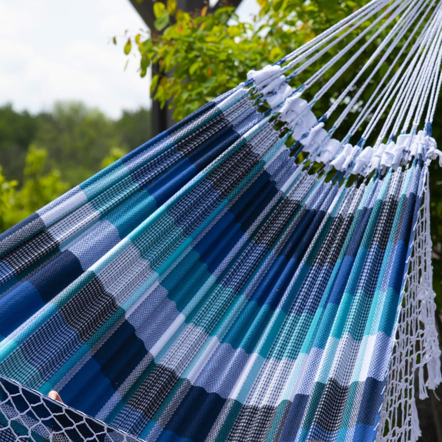 Vivere Authentic Brazilian Cotton Hammock - 450 lb Capacity (Marina)