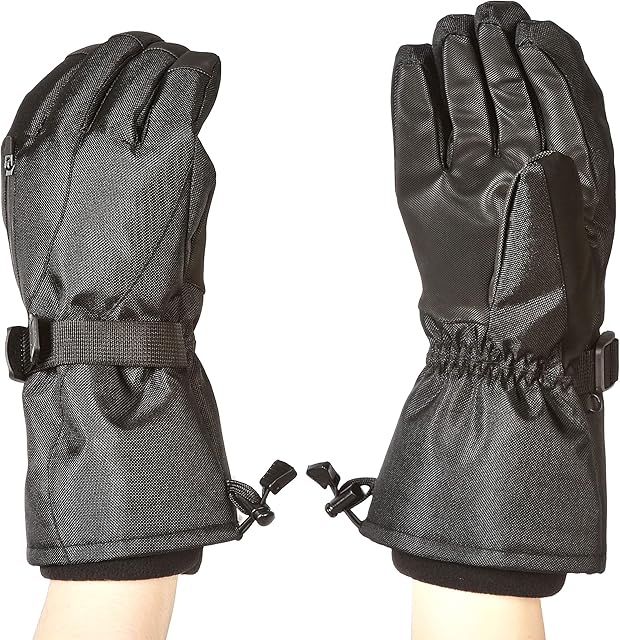 Amazon Basics Waterproof Snow Gloves, Black, S
