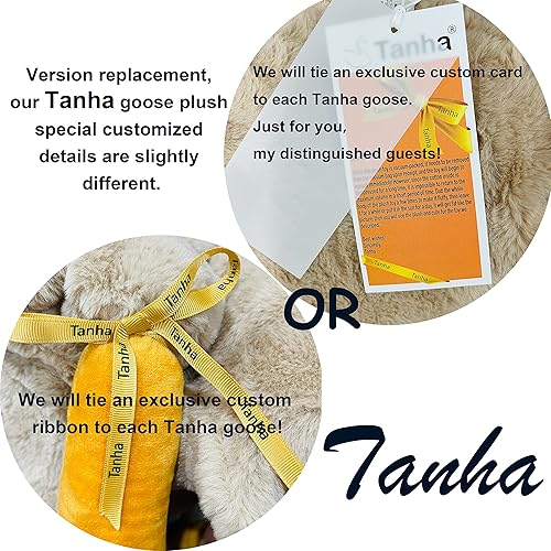 Miniatura 4 de Tanha Peluche de ganso, suave felpa de ganso, lindo ganso de peluche, animal de peluche de pato, 20 pulgadas, marrón