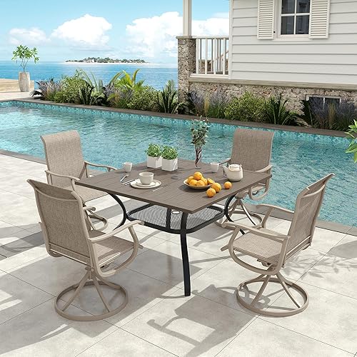 VICLLAX Patio 5 Pieces Outdoor Dining Set for 4, 38"