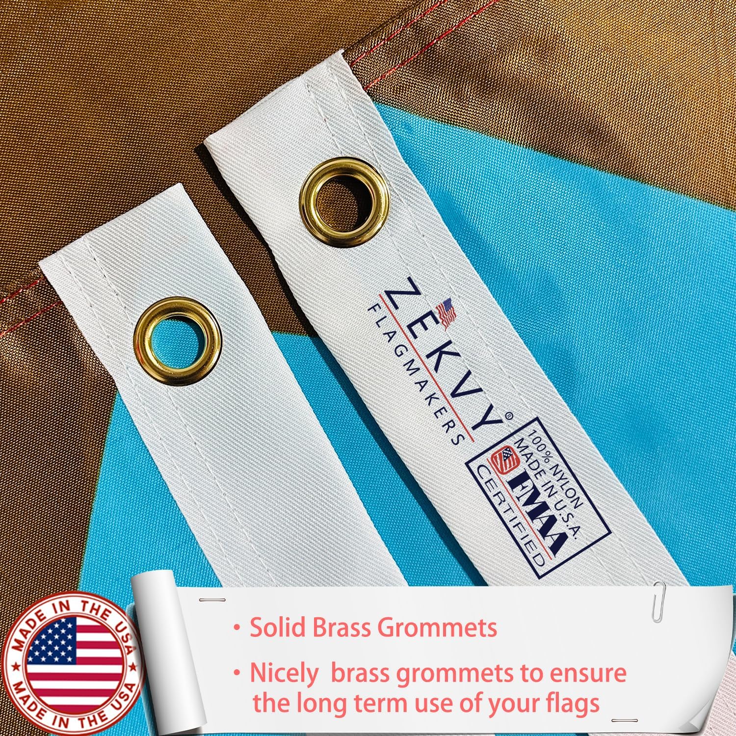 Pride Flag 3x5 Outdoor Made in USA - Double Sided Heavy Duty Nylon Vivid Color LGBTQ Flag with 2 Brass Grommet - Image 5