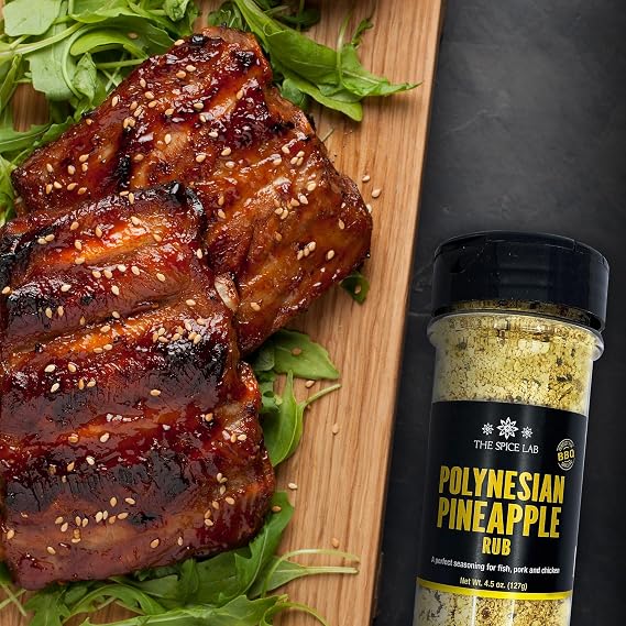 The Spice Lab Polynesian Pineapple Rub - Sweet & Savory Teriyaki seasoning - Pineapple Seasoning With Honey & enhanced with soy sauce a Gourmet Flavor Explosion - Hawaiian seasoning, Gluten free