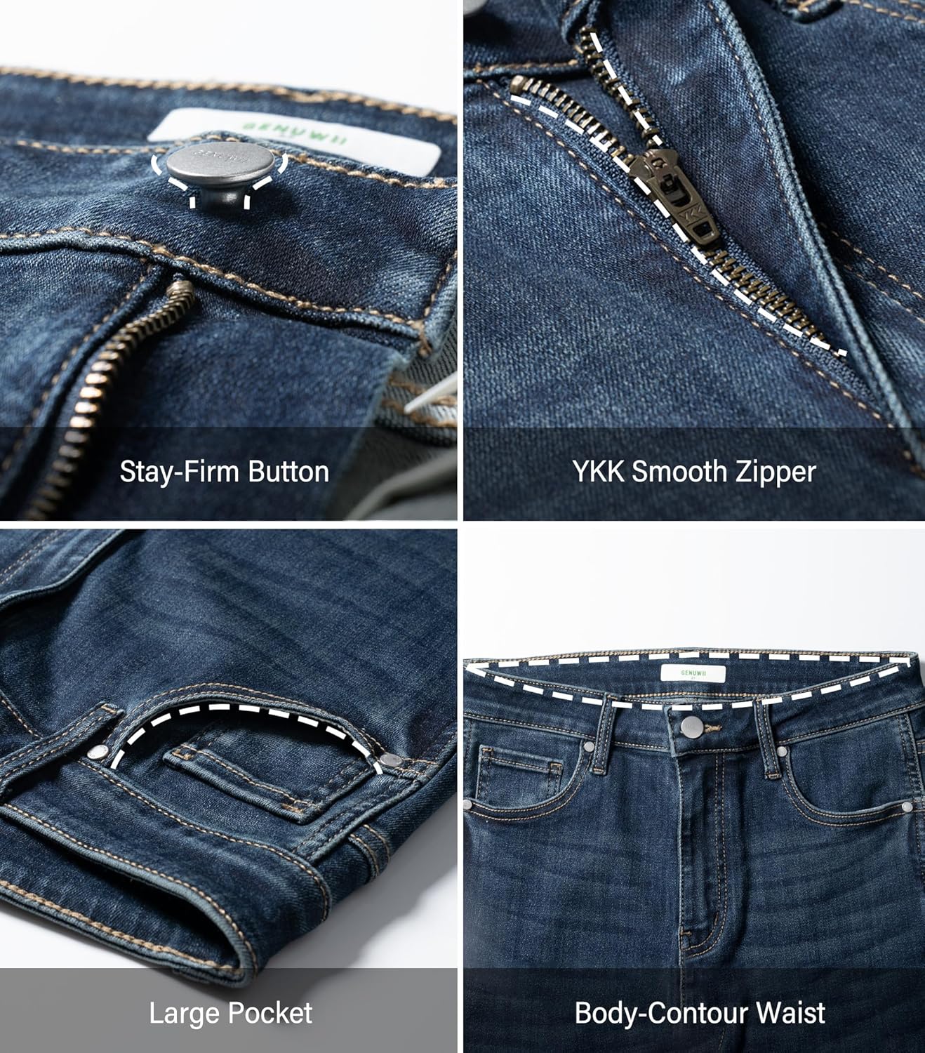 Ultra Stretch Butt Lifting High-Waisted Skinny Jeans for Women, Soft Denim Jeggings with Pockets