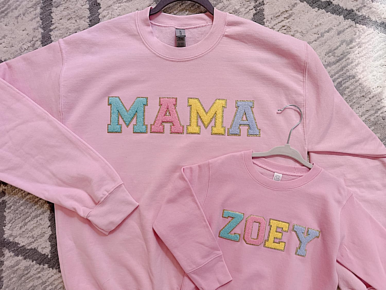 Kids custom sweatshirt, personalized birthday gift, Children's shirt with chenille letters, Hoodies for Boys and Girls