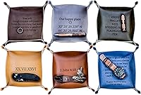 Personalized Full Grain Leather Valet Tray Catchall - Handmade in USA, Ideal Gift for Him