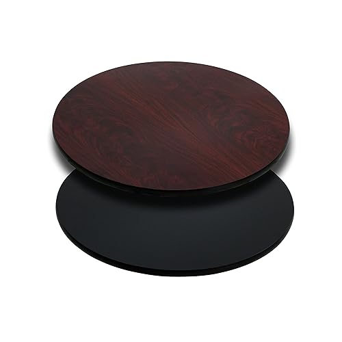 Flash Furniture Glenbrook 24" Round Table Top with Black or Mahogany Reversible Laminate Top