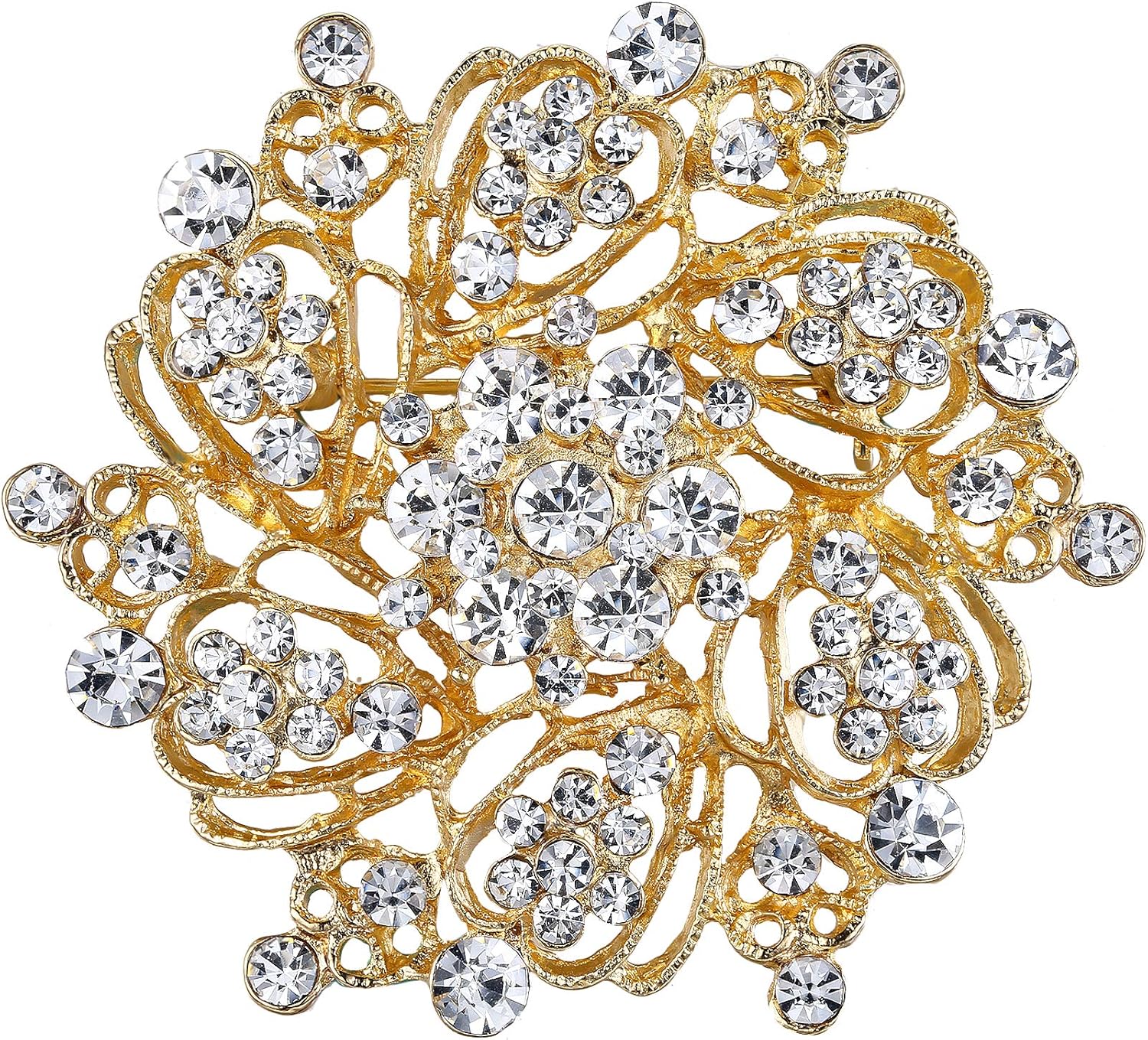 EVER FAITH Wedding Corsage Jewelry Austrian Crystal Elegant Flower Wreath Brooch Pin for Women