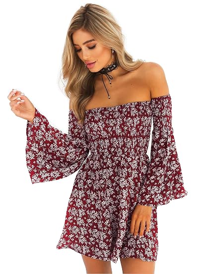 Dress Summer Floral Long Sleeve 