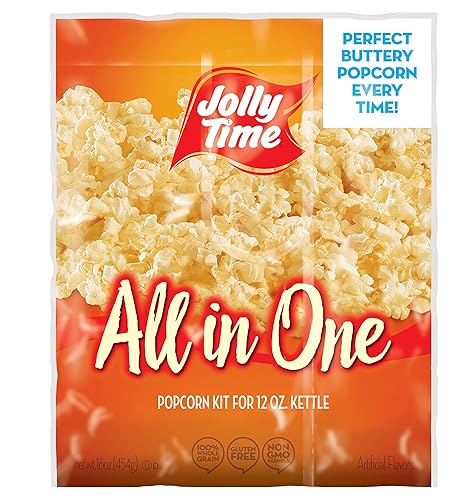 Miniatura 16 de JOLLY TIME Kit de palomitas de maíz todo en uno, paquetes de porciones con granos, aceite y sal para cine o máquinas de reventar aire