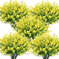 Vista 50 de RECUTMS - 8 ramas de flores artificiales, eucalipto artificial realistas, resiste rayos ultravioleta, para jardín, patio, boda, oficina y casa