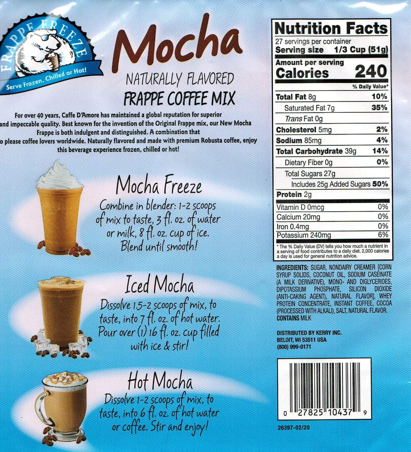DaVinci Gourmet Mocha Frappe Coffee Mix Saco lb Macao Ubuy