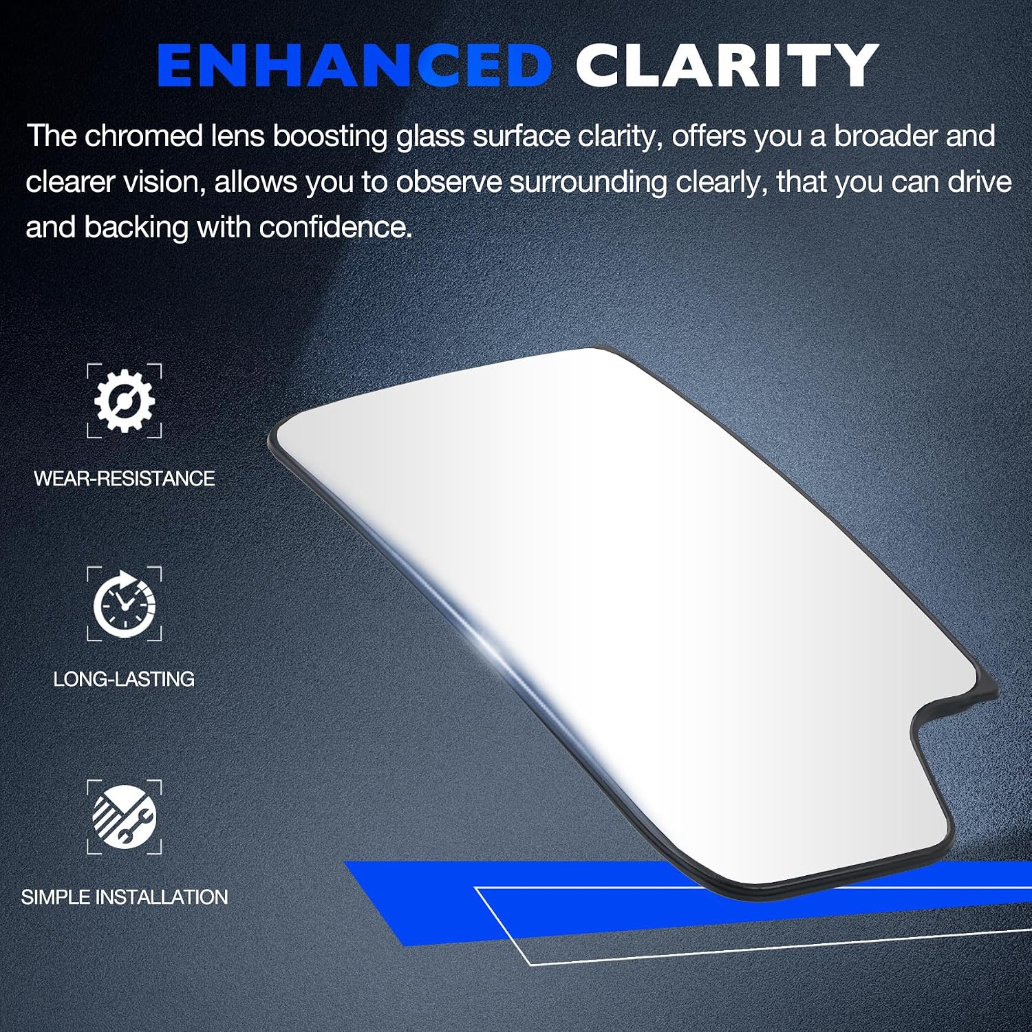 Heated Tow Lower Convex Mirror, Compatible with 2014-2017 Chevy Chevrolet Silverado GMC Sierra 1500 2500 3500 HD, Replace 23444113 Right Passenger Side Power Heating Towing Lower Convex Mirror Glass