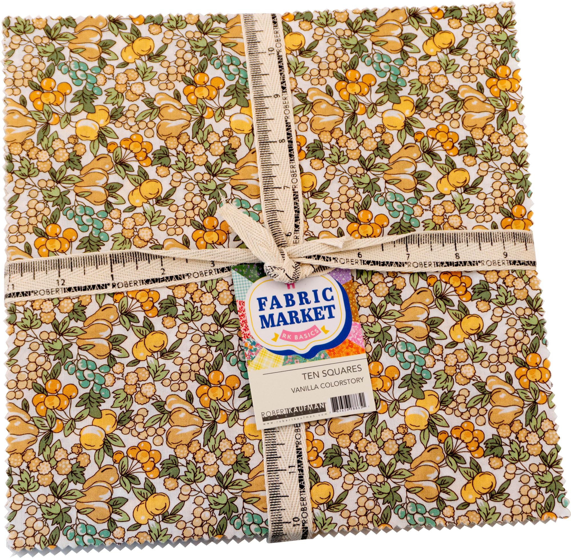 Flowerhouse Fabric Market Vanilla 42 10-inch Squares Layer Cake Robert Kaufman TEN-1506-42