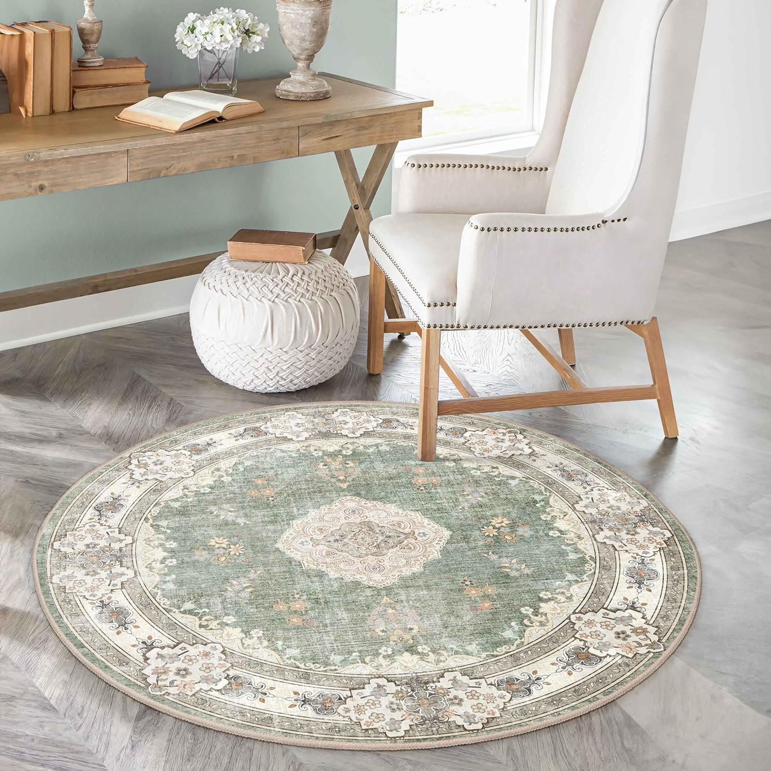 Green Round Rug