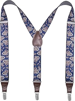 Men’s Y-shape 1.4 Inch Suspender -3 Metal Clips, Elastic Straps