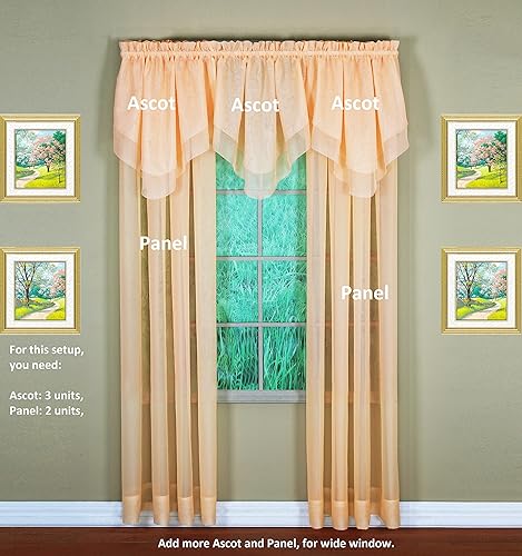Miniatura 5 de Today's Curtain - Cortina Emelia de gasa original, panel de 84 pulgadas, melocotón, 60 pulgadas de ancho x 84 pulgadas de largo