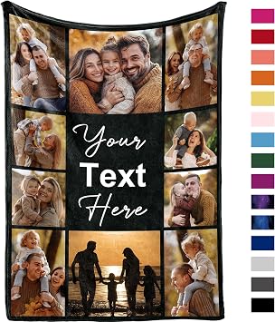 Yofair Fathers Day Blankets Gifts Custom Blanket with Picture Personalized Customized Photo Blanket Dad Birthday Gifts for Men 60" W x 80" L