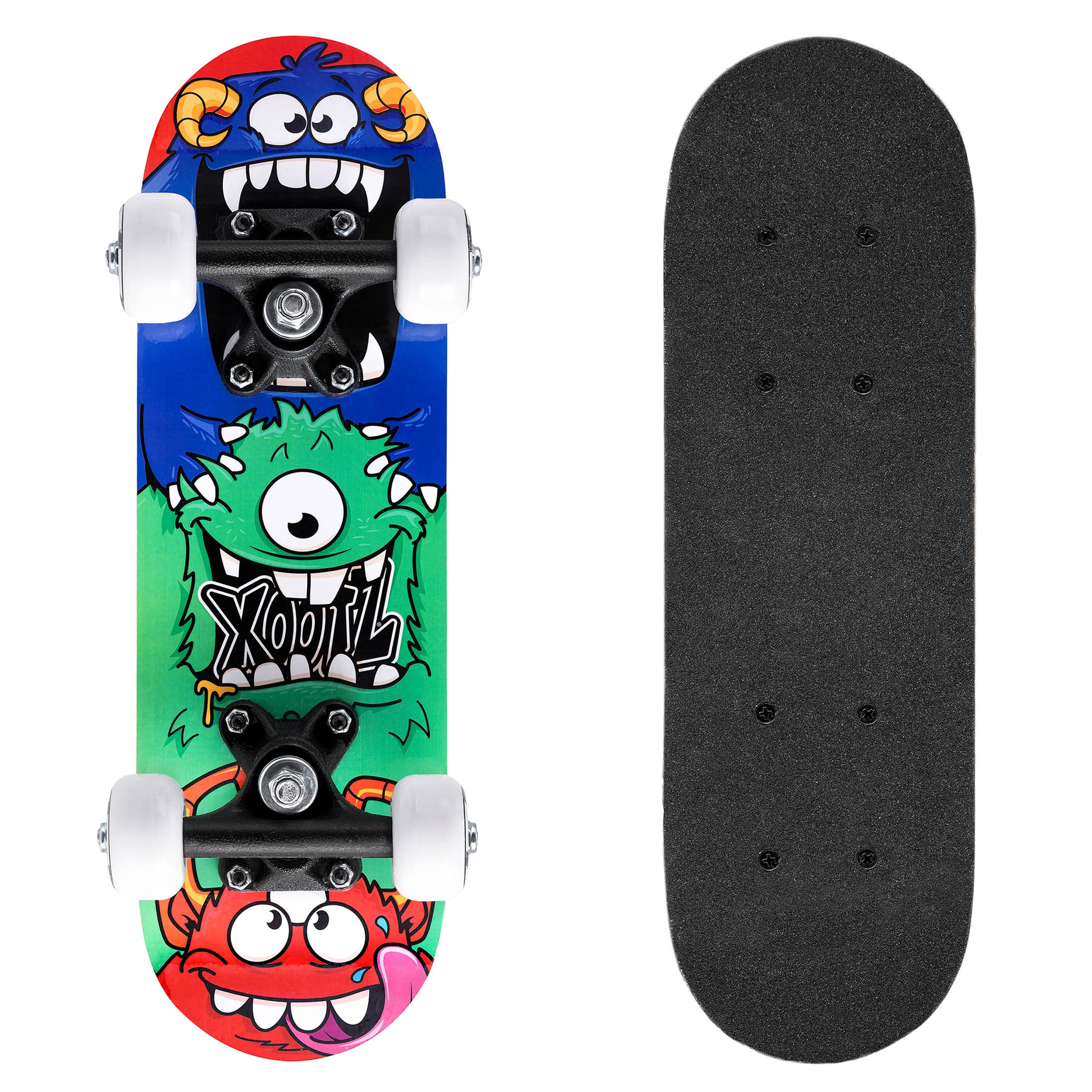 Xootz Mini Skateboard, 17 Inch Skateboard for Kids, Teens and Beginners, Solid Deck, PVC Wheels, for Learning Tricks, Green