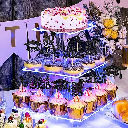 Miniatura 19 de 30 piezas 2024 de graduación 2024 decoración para cupcakes de doble cara clase de 2024, diploma 2024, felicitaciones graduadas, decoraciones