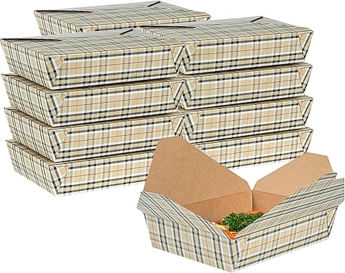 Miniatura 35 de Restaurantware Bio Tek - Cajas para llevar de 45 onzas, 50 loncheras para llevar, con cierre de tabulación, resistentes al calor, desechables, Rojo