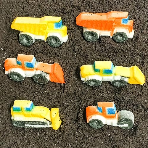 Cargador de rodillos de vapor para camión volquete de construcción, decoraciones comestibles para pasteles de azúcar y cupcakes, 12 unidades con
