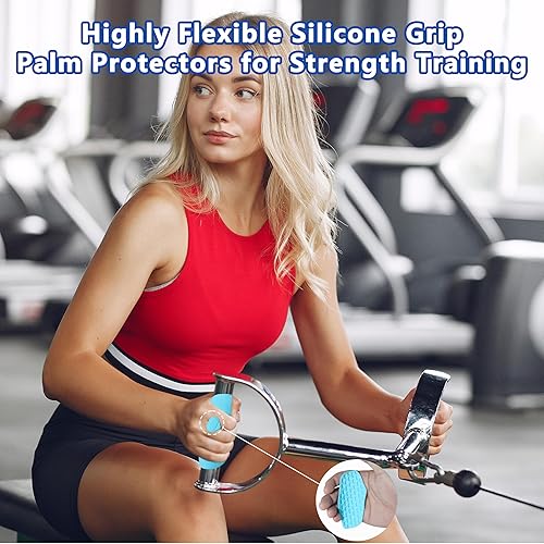Miniatura 4 de Agarres de silicona para levantamiento de pesas, guantes de entrenamiento para hombres, agarre antideslizante para entrenamiento de gimnasio para