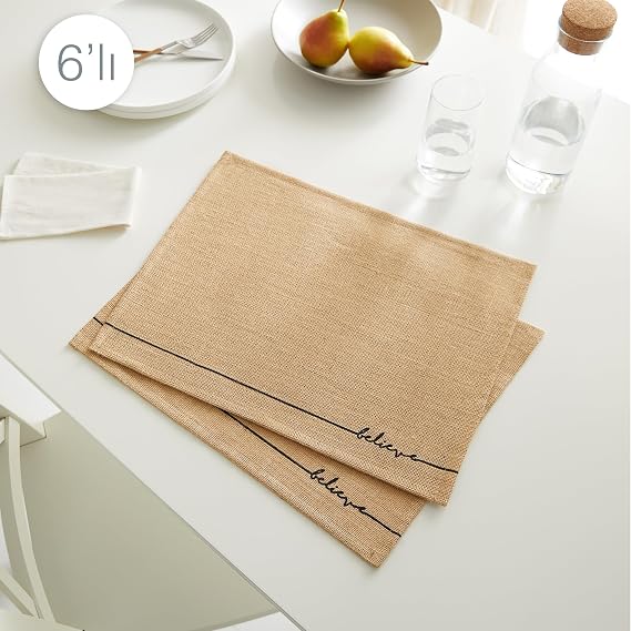 Ocean Home Textile 6-Piece Believe Jute American Serving Set 45 x 35 cm
