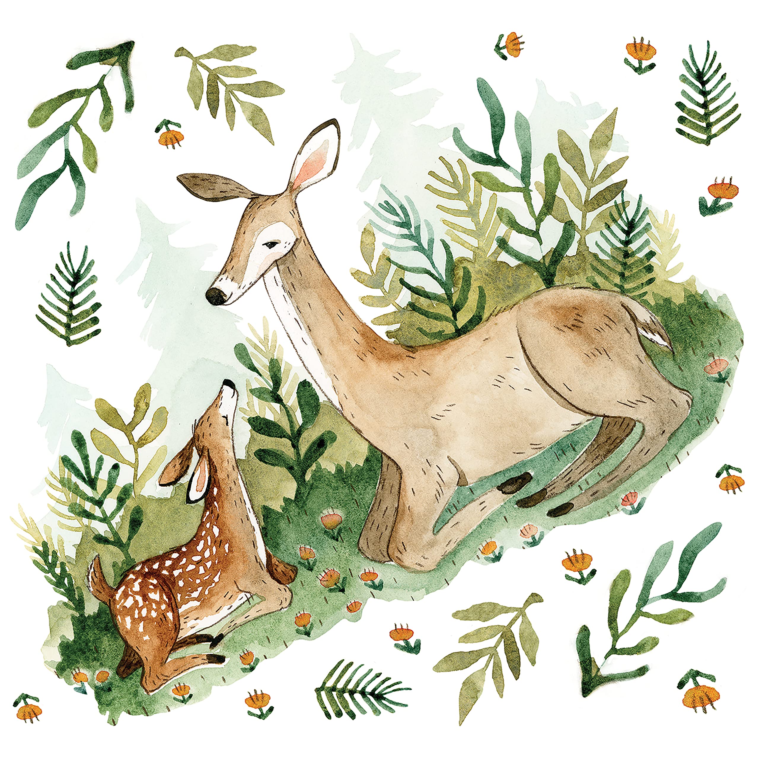 Stickers Muraux Géants Woodland Animaux Maman et Bébé
