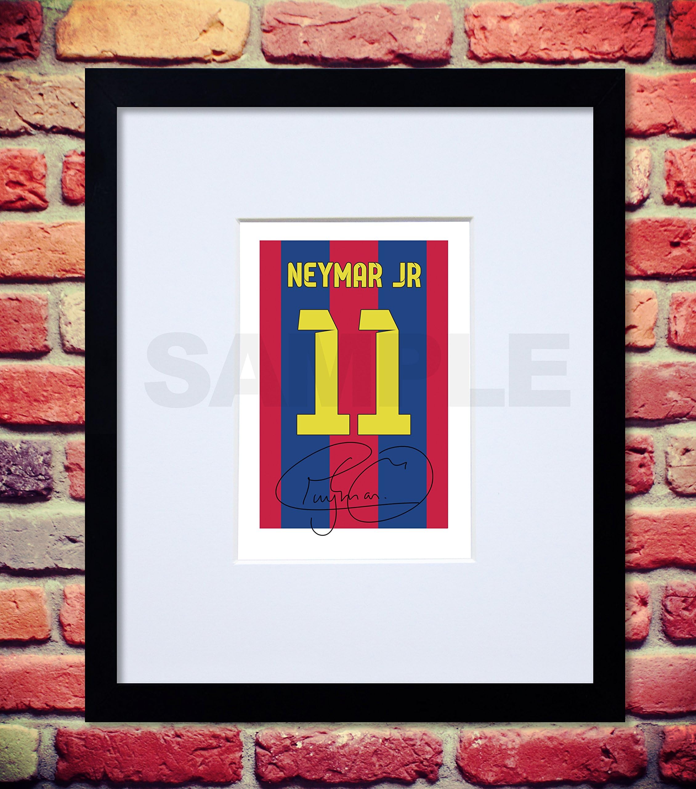 BLACK FRAMED & MOUNTED 10X8 INCH NEYMAR JR BARCELONA 2014-2015 NEW SEASON SIGNED AUTOGRAPH WITH PRINTED AUTOGRAPH PHOTO PRINT PHOTOGRAPH UNIQUE DESIGN ART ARTWORK PICTURE SHIRT JERSEY AUTOGRAPHED AUTOGRAFO AUTOGRAAF AUTOGRAPHE AUTOGRAF SIGNATURE ASSINATURA FIRMA UNTERSCHRIFT HANDTEKENING DEDICACER AUTOGRAMM SIGNEREN POSTER GIFT PRESENT XMAS CHRISTMAS BIRTHDAY FUTBOL FUTEBOL SOCCER FOOTBALL