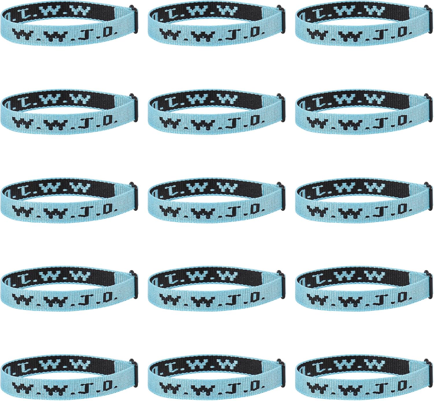 15PCS WWJD Bracelet Pack for Women Men, Christian Jesus Bracelet Gifts, Adjustable What Would Jesus Do Wristbands
