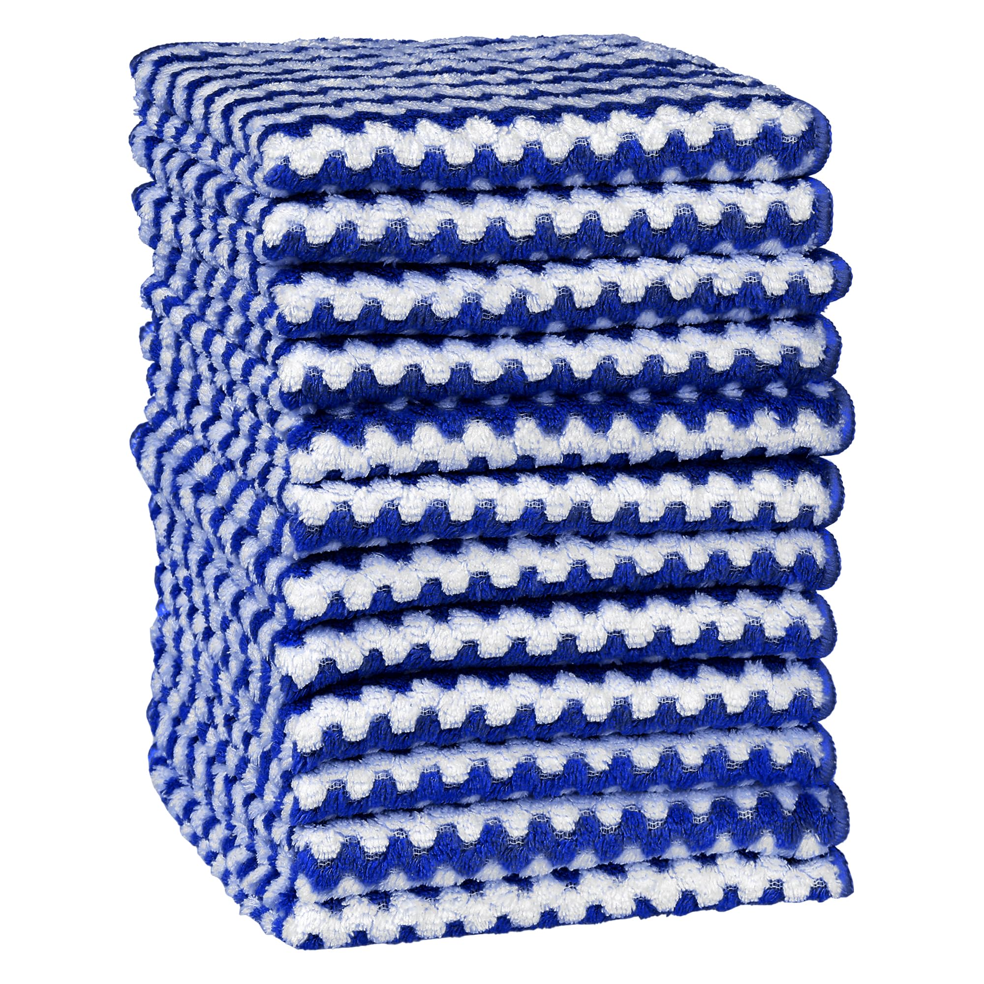 Uxcell Microfibre Wave Pattern Absorbent Cleaning Towels for Kitchen