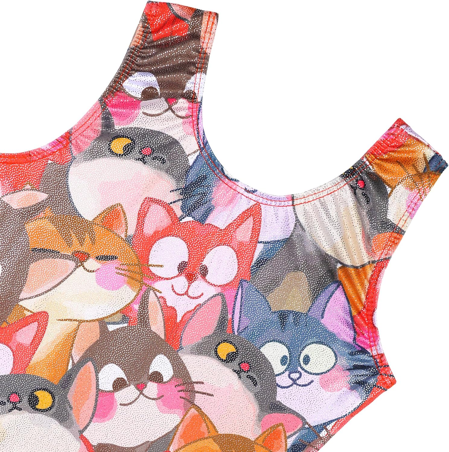 XFGIRLS Girls Leotards Dance Wear Cute Leopard Gymnastics One-Piece Sparkle Biketard for Kids