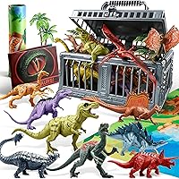 JOYIN 19PCS Realistic Dinosaur Toys with Play Mat & Storage Cage for Toddlers 3-5, Boys Girls Educational Gift