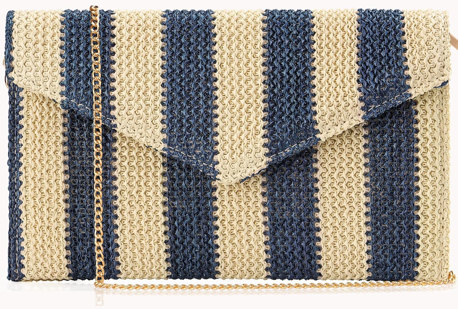 Summer Woven Straw Clutch Purse for Women,Elegant Beach Crossbody Bag, Boho Evening Handbag