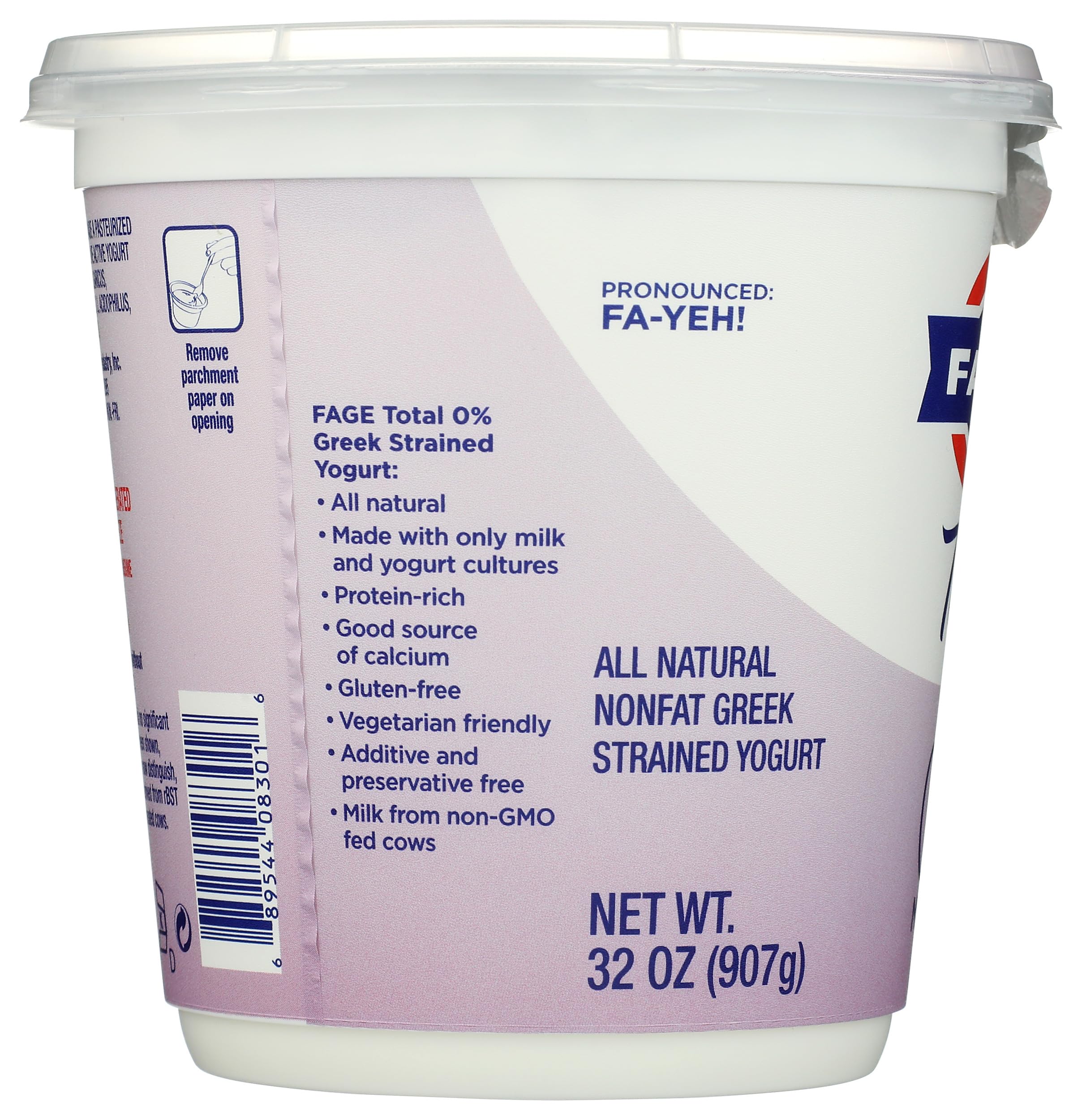 FAGE Total Greek Yogurt, 0% Nonfat, Plain, 32 oz | Grocery Pickup &  Delivery | Whole Foods Market