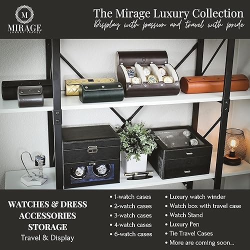 Miniatura 5 de Organizador de viaje para 2 relojes, Mirage Rollos de reloj para hombre, color azul medianoche
