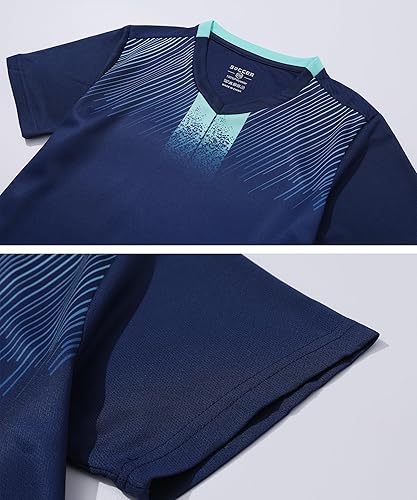 Miniatura 5 de Paquete de 2 camisetas de fútbol y pantalones cortos para niño, de secado rápido, uniforme de entrenamiento de equipo deportivo