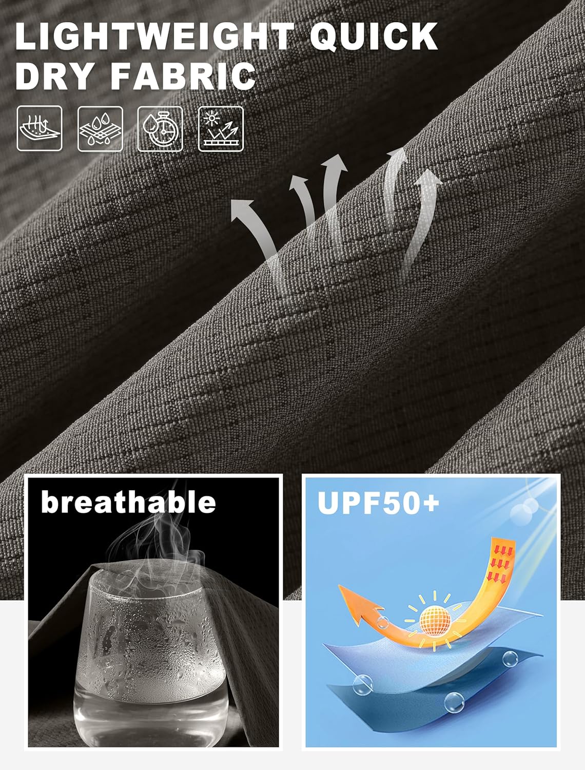 Libin Men's Hiking Cargo Shorts with Zipper Pockets 7" Lightweight Quick Dry Casual Shorts for Men Golf Work Fishing - Image 6