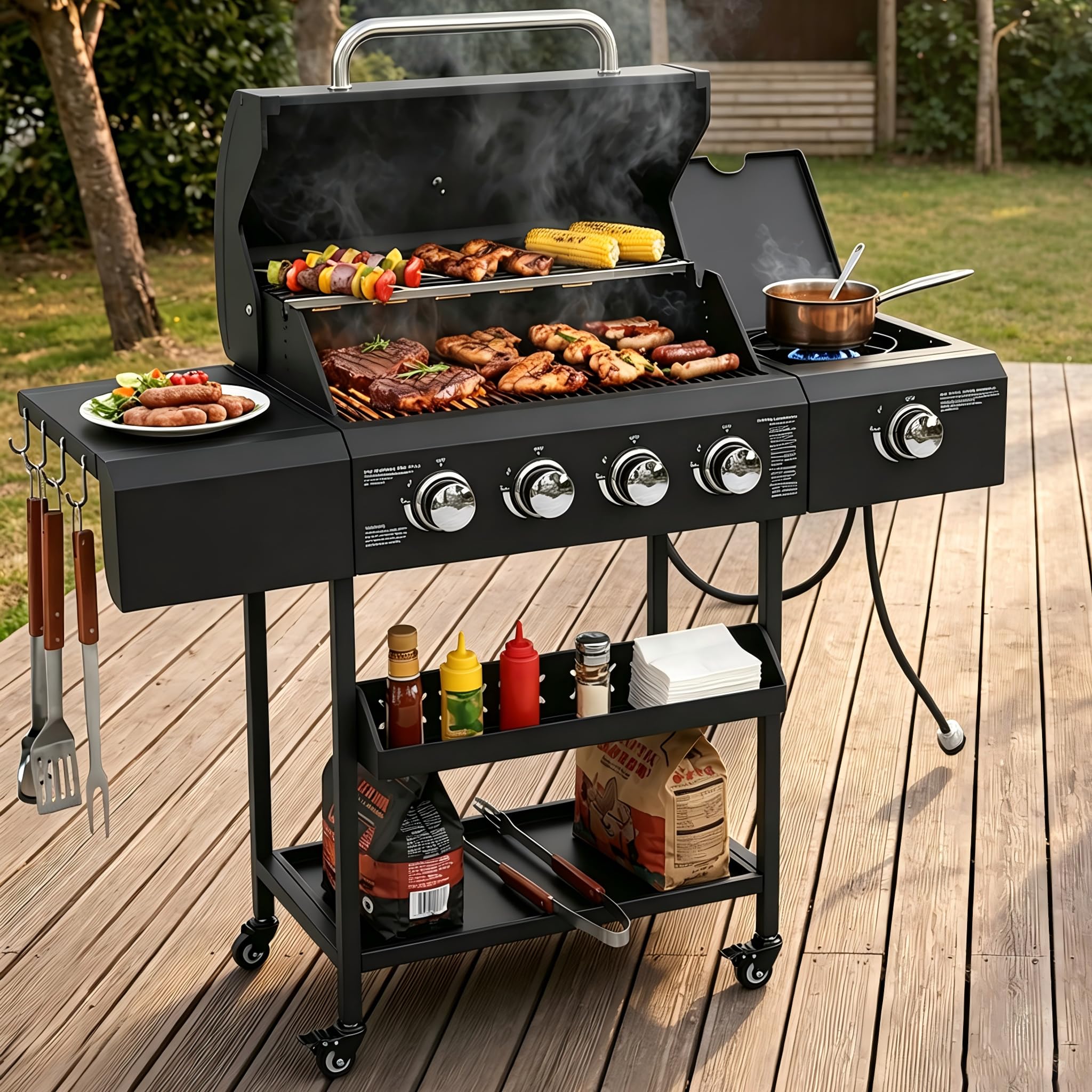 GIODIR 50,000 BTU 4-Burner Grill