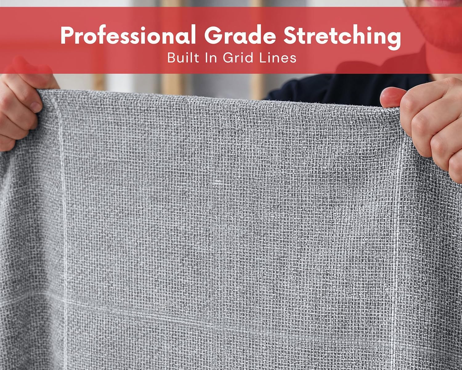 DABLINE 80" x 80" Primary Tufting Cloth with White Grid for Tufting Gun, Beginner-Friendly Gray Monks Cloth for Rug Tufting and Punch Needle Projects, Durable Tufting Fabric that Stays Fit