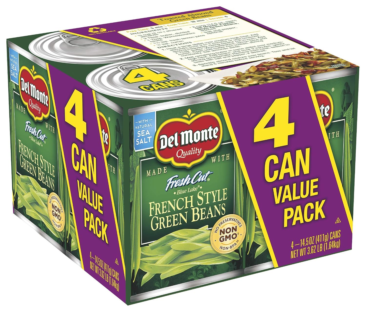 Del Monte Fresh Cut Blue Lake French Style Green Beans, 14.5 oz. Can, Canned Vegetables (Pack of 8) image 4