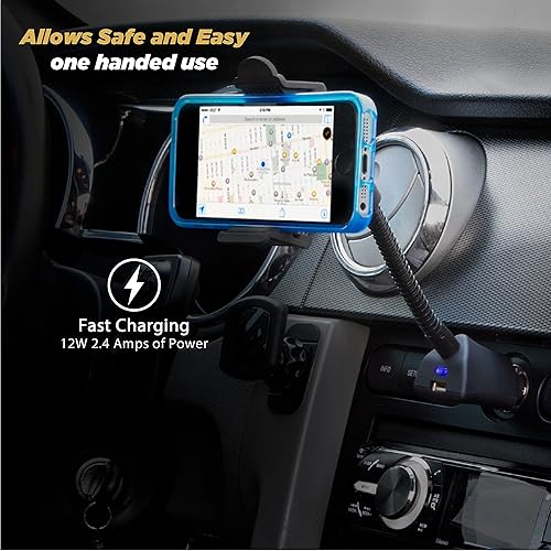 Miniatura 3 de Scosche H12VFXM PowerMount - Soporte de teléfono para automóvil Cargador de 12 V para el puerto de alimentación del vehículo 7.5 vatios Brazo de