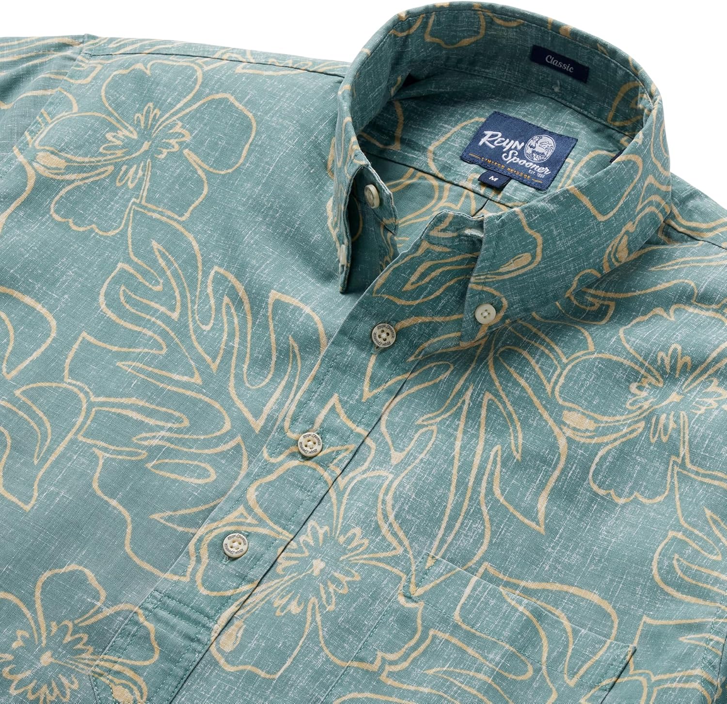 Reyn Spooner Men’s Tropical Leaves Hawaiian Aloha Shirt - Pullover - Image 3