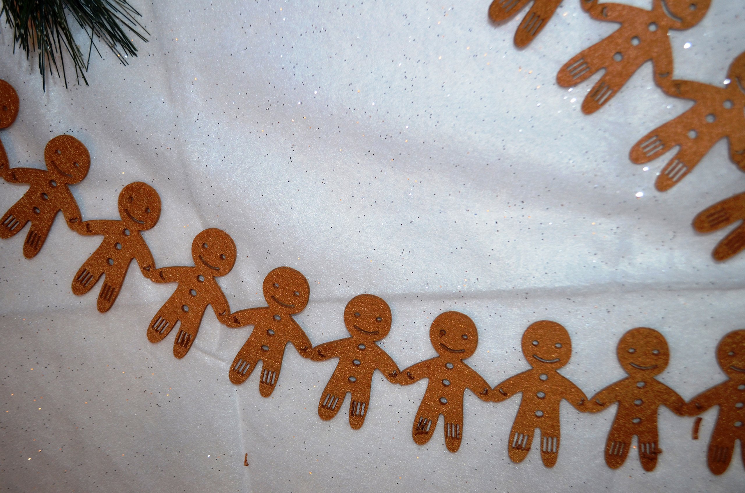 Festive Magic Brown Or Beige 1.2 M Felt Gingerbread Man Christmas Garland Banner Bunting Party Decor Flags Decoration Ginger Bread Man