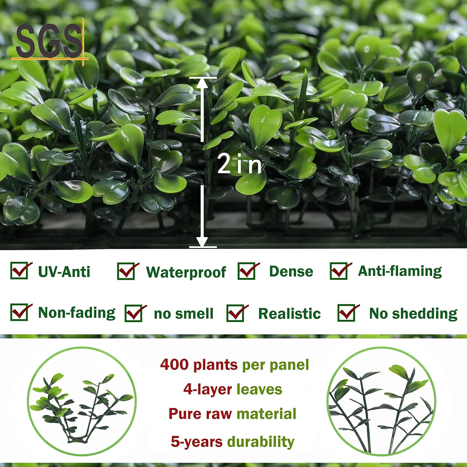 Bybeton 24Pcs 20"x20" (Total Covers 66.7 Sq. Ft.) Grass Wall Panels, Ultra-Dense 4-Layer Faux Greenery Backdrop, Flame Retardant & UV-Protected Hedge for Indoor Outdoor Decor, Party, Spring Decor