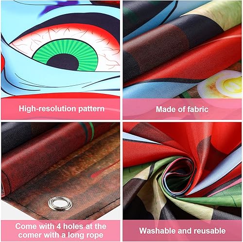 Miniatura 7 de Decoraciones de payaso de Halloween, telón de fondo de carnaval, pancarta de payaso espeluznante, fotografía de fondo para terror, circo, carnaval,